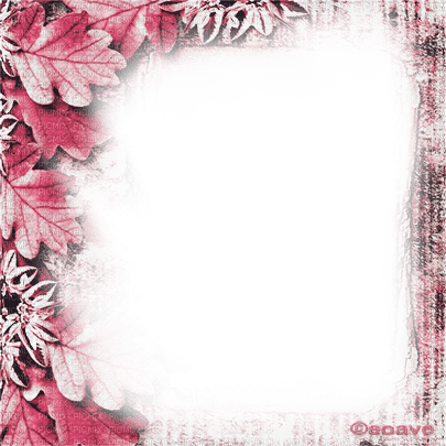soave frame vintage autumn leaves pink - 無料png