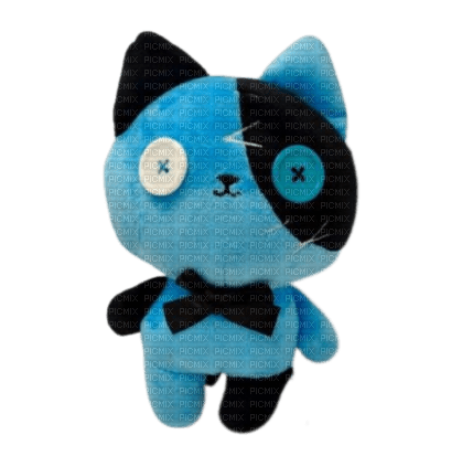button eyes blue kitten plush toy - zadarmo png