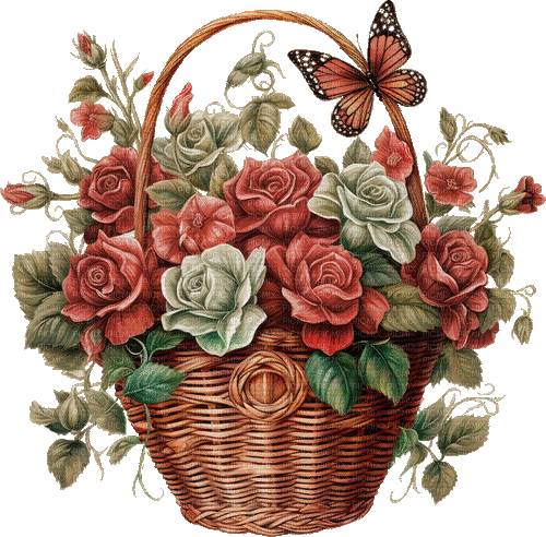 ♡§m3§♡ VDAY roses basket red animated gif - Gratis animerad GIF