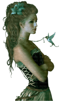 Kaz_Creations Woman Femme Green Bird - безплатен png