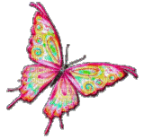 chantalmi papillon butterfly rose pink - 免费动画 GIF