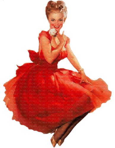kikkapink woman summer red vintage - ücretsiz png