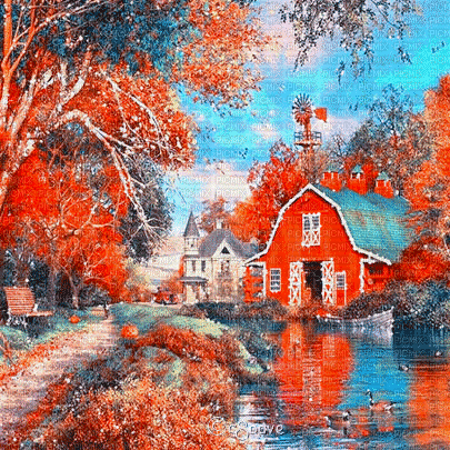 soave background animated autumn vintage house - Ilmainen animoitu GIF