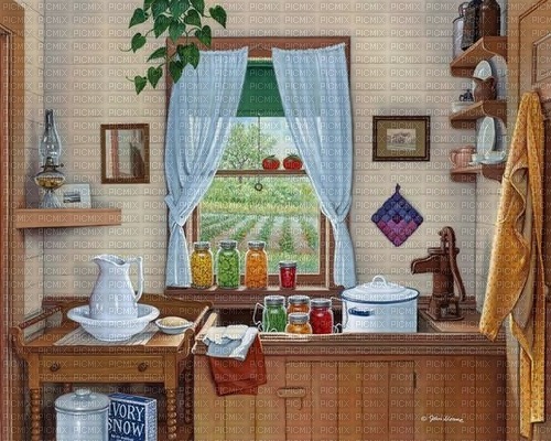 kitchen vintage background - zdarma png