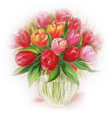 soave deco flowers vase spring tulips pink - ücretsiz png