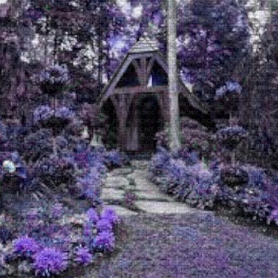 Purple Garden Background - Free PNG