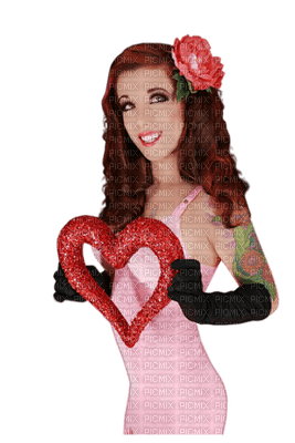 Kaz_Creations Woman Femme Pink Redhead - png gratuito