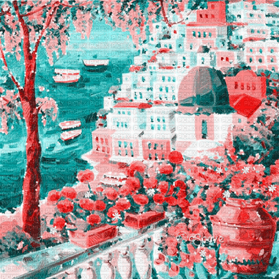 soave background animated city terrace - 無料のアニメーション GIF