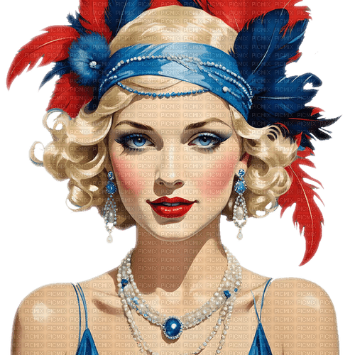 ♡§m3§♡ usa 4th july female flapper 1920s - png ฟรี