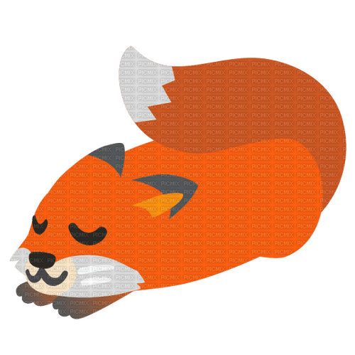 emojikitchen fox sleeping - png gratis