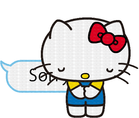 Hello kitty sorry désolé sticker gif cute mignon, debutante - Free animated  GIF - PicMix