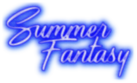 Summer Fantasy.Text.Blue - By KittyKatLuv65 - Free PNG