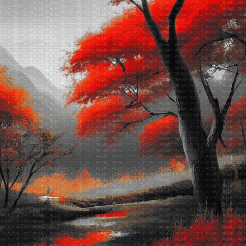 kikkapink autumn asian oriental background - 免费PNG