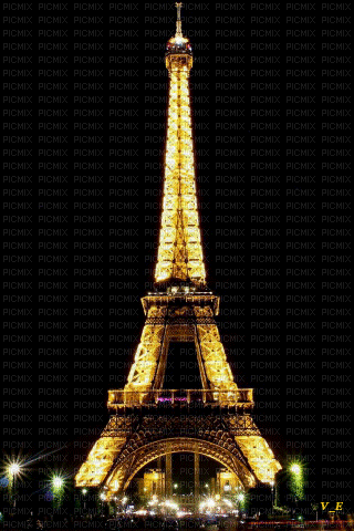maj gif Tour Eiffel - Бесплатный анимированный гифка