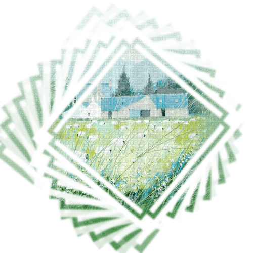 Landscape Home Green Yellow - Bogusia - бесплатно png