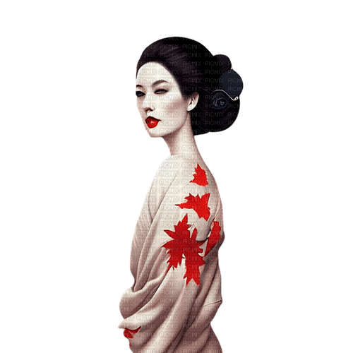 kikkapink autumn woman geisha - безплатен png