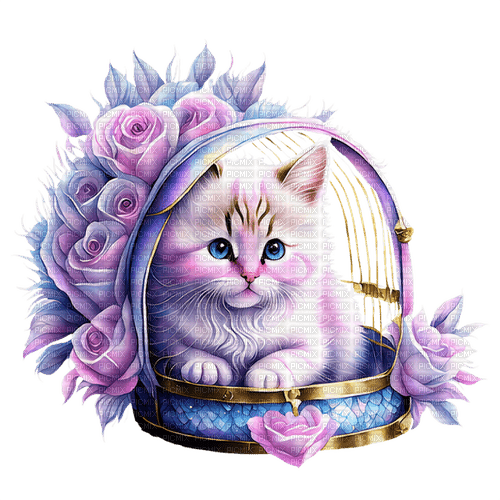 ♡§m3§♡ vintage shabby chic cat purple image - Free PNG