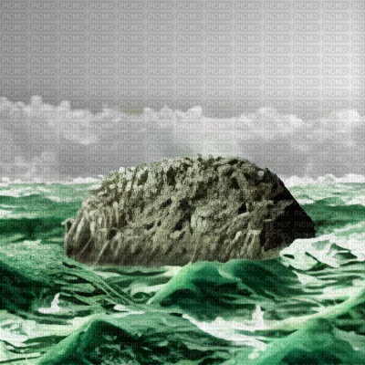 Rock in Green Sea - gratis png