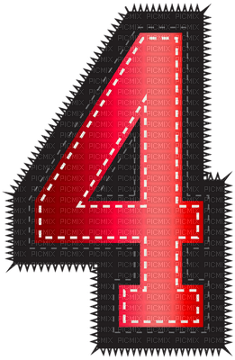 Kaz_Creations  Numbers Number 4 Red Sport - png gratis