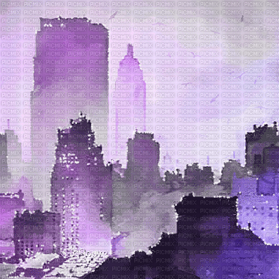 soave background animated city painting purple - Ücretsiz animasyonlu GIF