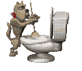 Dog plunging toilet - Бесплатни анимирани ГИФ
