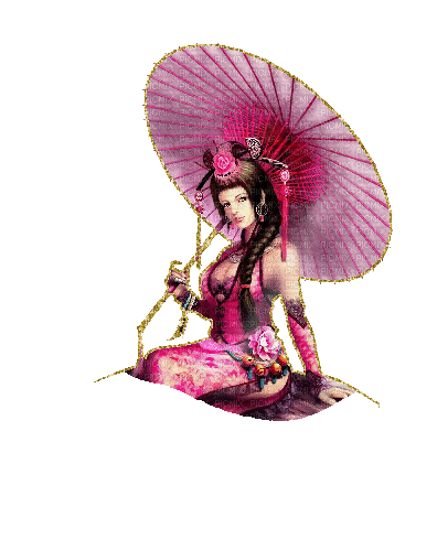 geisha umbrella gif parapluie - 免费动画 GIF