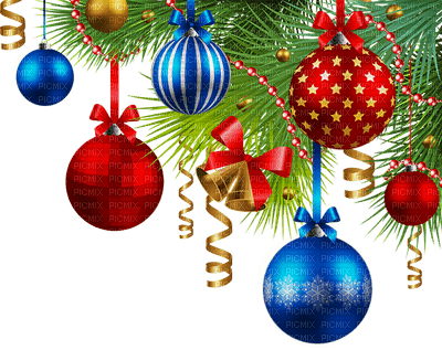 CHRISTMAS DECO BALLS CORNEr noel boules deco - безплатен png