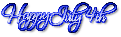 HappyJuly 4th.Text.Blue - By KittyKatLuv65 - zadarmo png