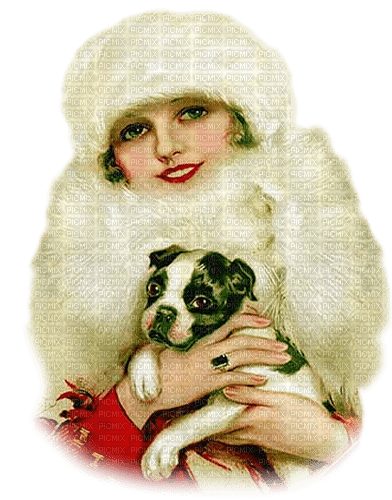 dama  perrito  invierno navidad dubravka4 - PNG gratuit