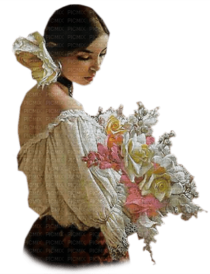 woman with flowers bp - фрее пнг