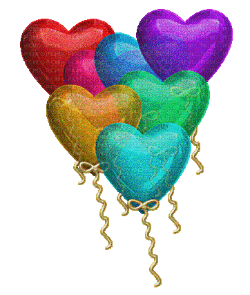 Herzen, Ballons - GIF animé gratuit