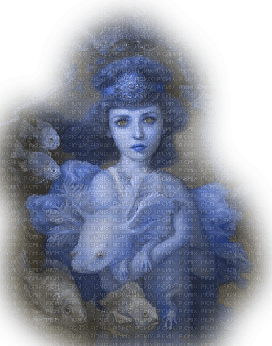 fantasy woman art girl dolceluna blue mermaid - png ฟรี