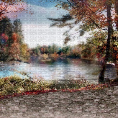 autumn automne herbst landscape background fond paysage landschaft image  pond - gratis png