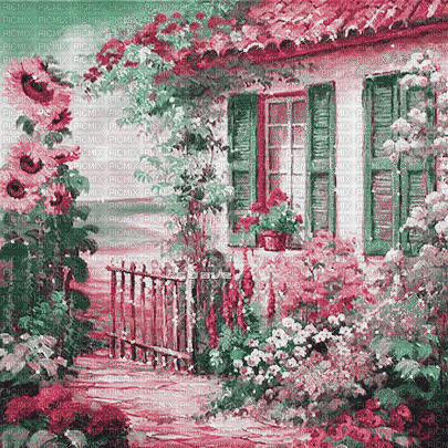 soave background animated vintage pink green - GIF animé gratuit