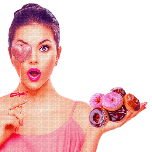woman with donuts by nataliplus - zadarmo png