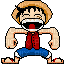 luffy laughing pixel art one piece anime - Free animated GIF