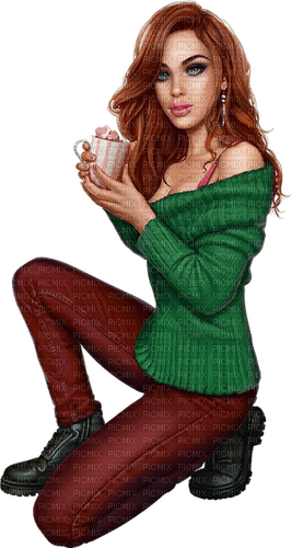 Woman. Coffee. Leila - δωρεάν png