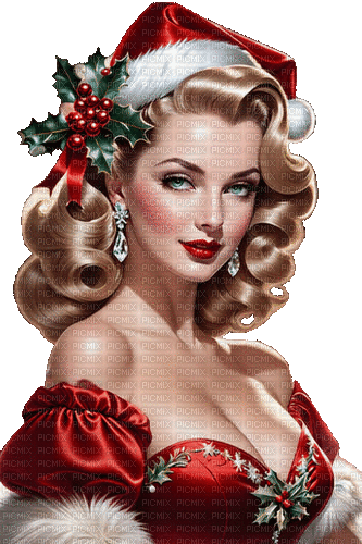 merry christmas woman milla1959 - 免费动画 GIF
