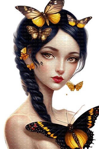 loly33 femme papillon - nemokama png