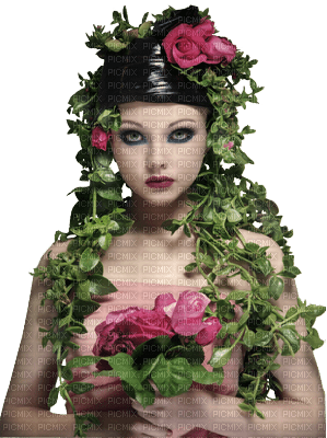 minou-woman-flower-fantasy - png ฟรี
