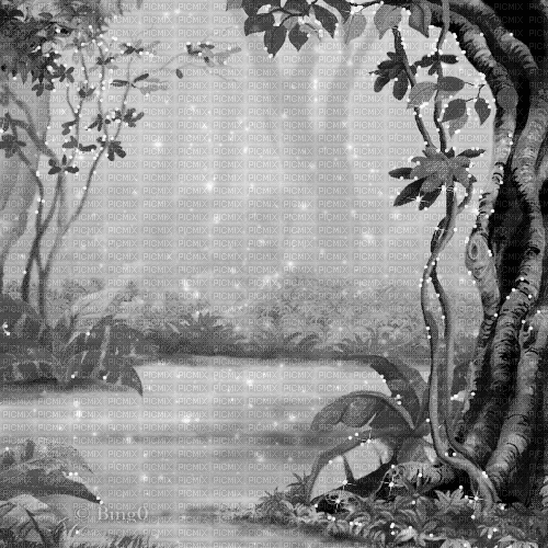 Y.A.M._Fantasy tales background black-white - Ilmainen animoitu GIF