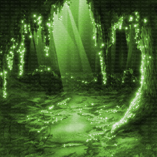 Y.A.M._Fantasy forest background green - Безплатен анимиран GIF