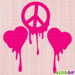 peace and love - GIF animado gratis