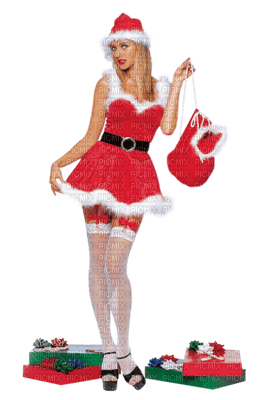Kaz_Creations Woman Femme Christmas Red - Free PNG