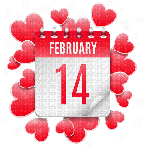 February 14.Red.Calendar.Victoriabea - png gratuito