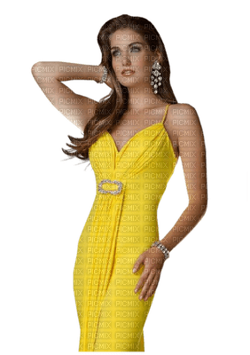 woman in yellow by nataliplus - besplatni png