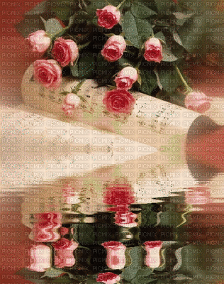rose e spartito - Gratis geanimeerde GIF