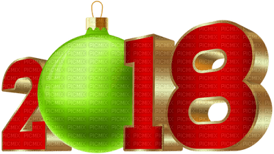 Kaz_Creations 2018 New Year Deco - PNG gratuit