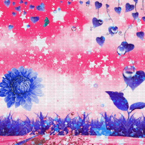 Ve / BG.anim..flower.sparkle.blue.ipink.dca - Zdarma animovaný GIF