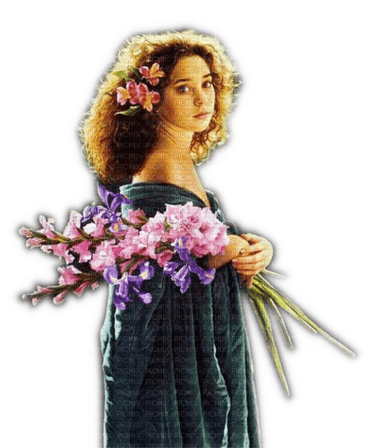 Rena Flower Vintage Girl Mädchen - фрее пнг